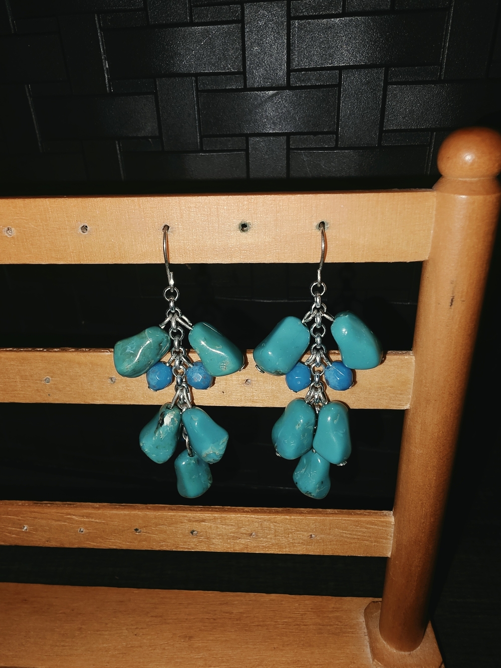 Turquoise Cluster Dangle Earrings - Women Jewelry Earrings